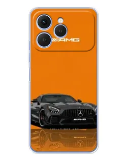 Чехол для TECNO Spark 40 с картинкой «Оранжевый Mercedes AMG»