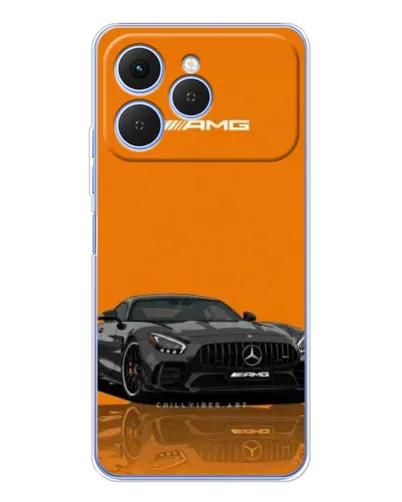 Чехол для TECNO Spark 40 с картинкой «Оранжевый Mercedes AMG»