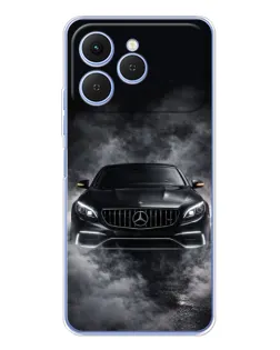 Чехол для TECNO Spark 40 с картинкой «Mercedes в дыму»