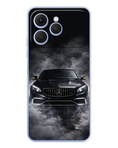 Чехол для TECNO Spark 40 с картинкой «Mercedes в дыму»
