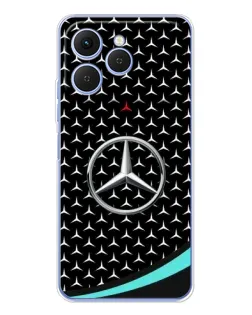 Чехол для TECNO Spark 40 с картинкой «Mercedes — бирюзовый акцент»