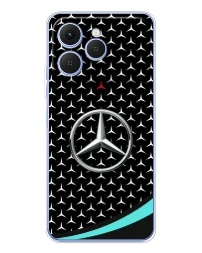 Чехол для TECNO Spark 40 с картинкой «Mercedes — бирюзовый акцент»