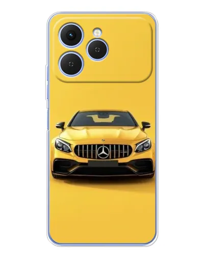 Чехол для TECNO Spark 40 с картинкой «Желтый Mercedes GT»