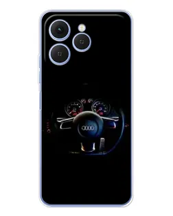 Чехол для TECNO Spark 40 с картинкой «Салон Audi — руль» Чехол для TECNO Spark 40 с картинкой «Салон Audi — руль»