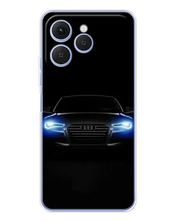 Чехол для TECNO Spark 40 с картинкой «Audi в неоне»