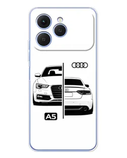 Чехол для TECNO Spark 40 с картинкой «Audi — контрастный дизайн»