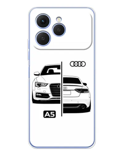 Чехол для TECNO Spark 40 с картинкой «Audi — контрастный дизайн»