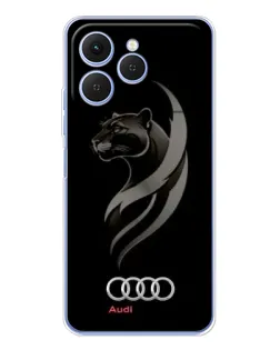 Чехол для TECNO Spark 40 с картинкой «Графика — пантера и Audi»