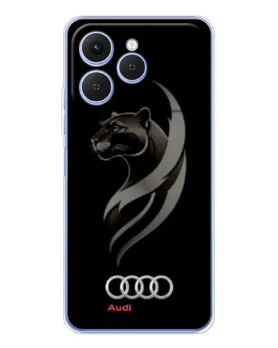 Чехол для TECNO Spark 40 с картинкой «Графика — пантера и Audi»