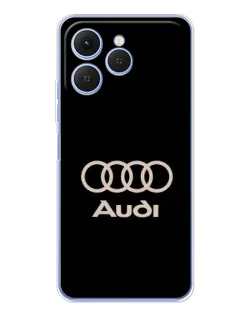 Чехол для TECNO Spark 40 с картинкой «Audi — золотой логотип»
