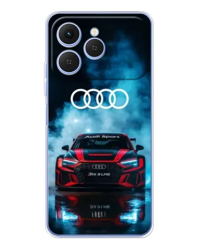 Чехол для TECNO Spark 40 с картинкой «Audi Sport — неон»