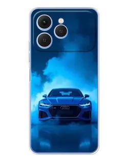 Чехол для TECNO Spark 40 с картинкой «Audi — голубая энергия»