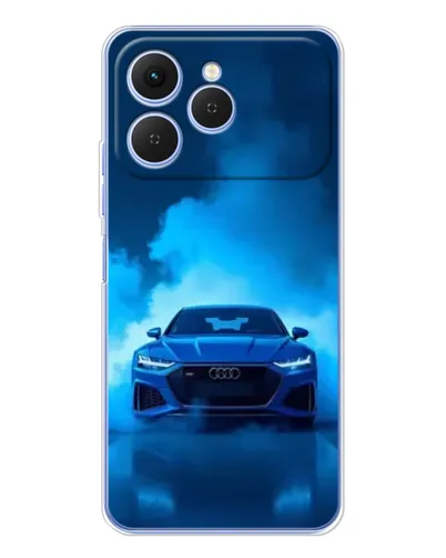 Чехол для TECNO Spark 40 с картинкой «Audi — голубая энергия»