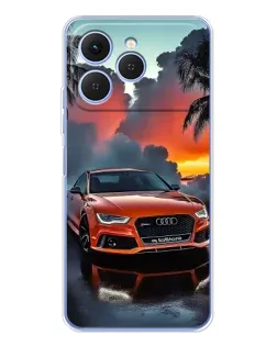 Чехол для TECNO Spark 40 с картинкой «Audi — закат»