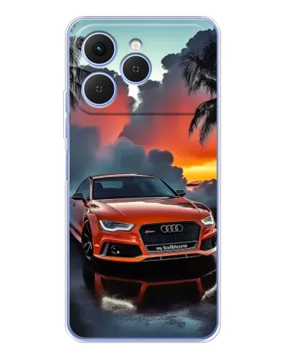 Чехол для TECNO Spark 40 с картинкой «Audi — закат»