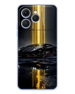 Чехол для TECNO Spark 40 с картинкой «Ночной Lamborghini драйв»