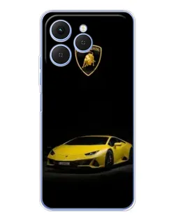 Чехол для TECNO Spark 40 с картинкой «Lamborghini желтый акцент»