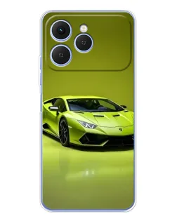 Чехол для TECNO Spark 40 с картинкой «Салатовый Lamborghini Huracan»