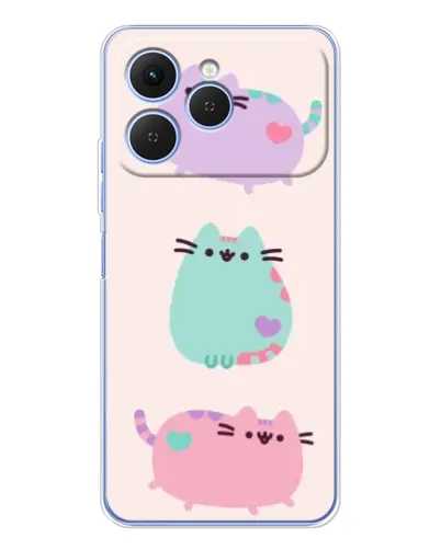 Чехол для TECNO Spark 40 с картинкой «Pusheen трио» Чехол для TECNO Spark 40 с картинкой «Pusheen трио»