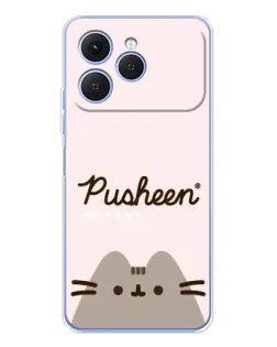 Чехол для TECNO Spark 40 с картинкой «Pusheen логотип»