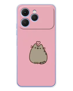 Чехол для TECNO Spark 40 с картинкой «Pusheen сердце»