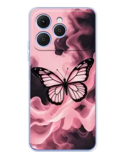 Чехол для TECNO Spark 40 с картинкой «Бабочка в дыму»