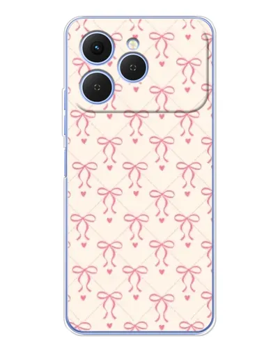 Чехол для TECNO Spark 40 с картинкой «Розовые бантики Coquette»