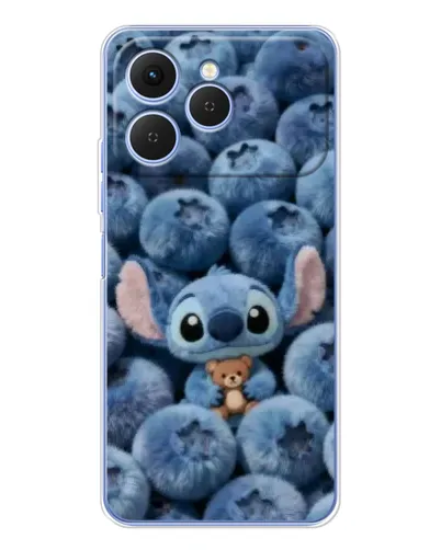 Чехол для TECNO Spark 40 с картинкой «Стич и голубика»