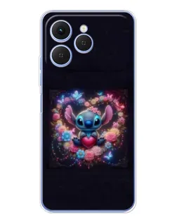 Чехол для TECNO Spark 40 с картинкой «Stitch в цветах» Чехол для TECNO Spark 40 с картинкой «Stitch в цветах»