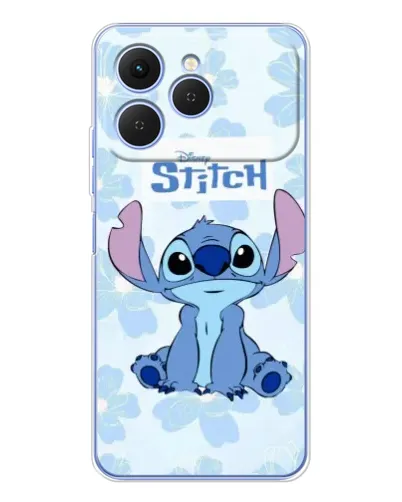 Чехол для TECNO Spark 40 с картинкой «Stitch среди цветов»