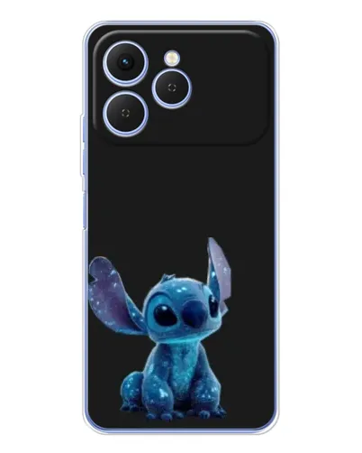 Чехол для TECNO Spark 40 с картинкой «Стич на черном»