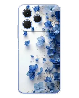 Чохол для TECNO Spark 40 з картинкою «Блакитний квітковий каскад»
