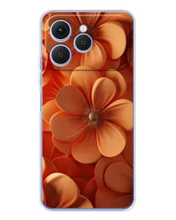 Чохол для TECNO Spark 40 з картинкою «Помаранчева макро квітка»