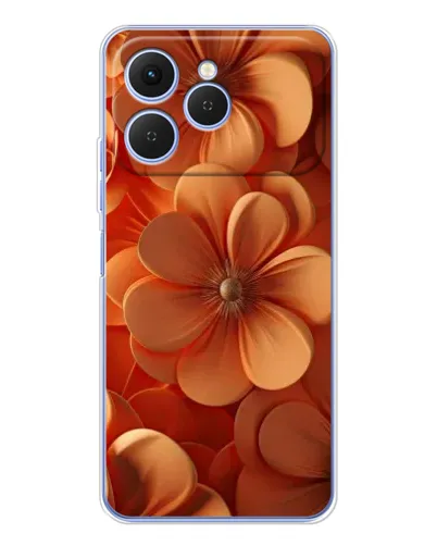 Чехол для TECNO Spark 40 с картинкой «Оранжевый макро цветок»