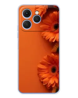 Чохол для TECNO Spark 40 з картинкою «Помаранчеві гербери»