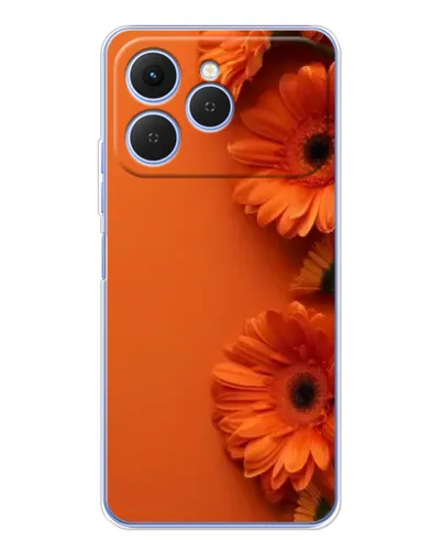 Чехол для TECNO Spark 40 с картинкой «Оранжевые герберы»