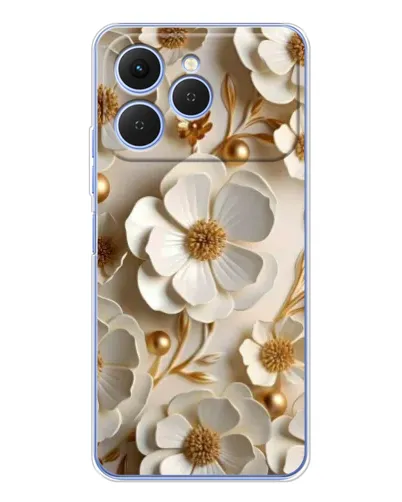 Чехол для TECNO Spark 40 с картинкой «Белие бумажние  цвети»