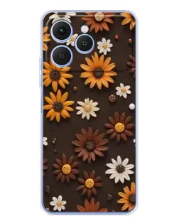 Чохол для TECNO Spark 40 з картинкою «Візерунок з маленьких соняшників»