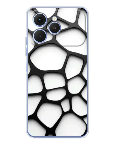 Чехол для TECNO Spark 40 с картинкой «Белая объемная сетка» Чехол для TECNO Spark 40 с картинкой «Белая объемная сетка»