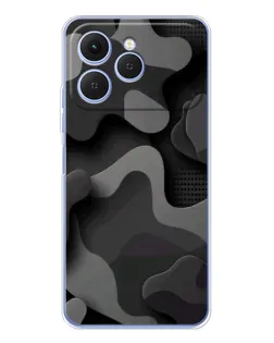 Чехол для TECNO Spark 40 с картинкой «Темный абстрактный камуфляж»