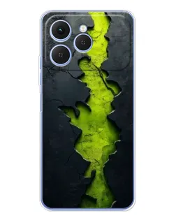 Чехол для TECNO Spark 40 с картинкой «Салатовый разлом скалы»