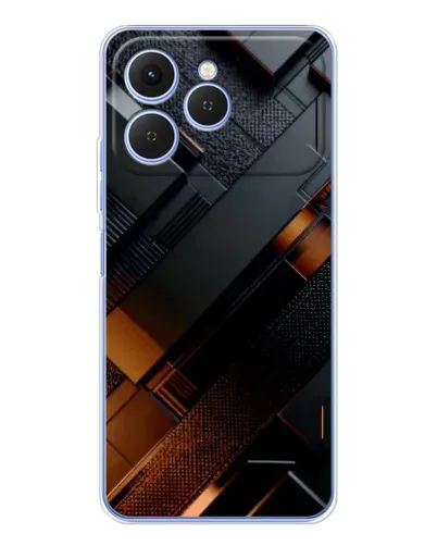 Чехол для TECNO Spark 40 с картинкой «Черные геометрические блоки» Чехол для TECNO Spark 40 с картинкой «Черные геометрические блоки»