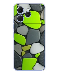Чехол для TECNO Spark 40 с картинкой «Яркая неоновая галька»