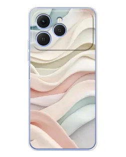 Чехол для TECNO Spark 40 с картинкой «Пастельные нежные волны»