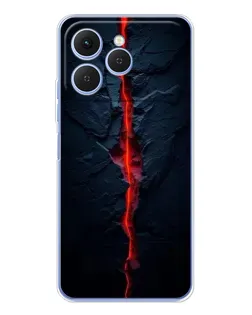Чехол для TECNO Spark 40 с картинкой «Kрасная лавовая трещина»