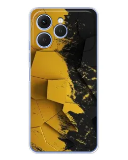 Чехол для TECNO Spark 40 с картинкой «Золотые осколки геометрии»