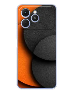 Чехол для TECNO Spark 40 с картинкой «Геометрия оранжевых кругов»