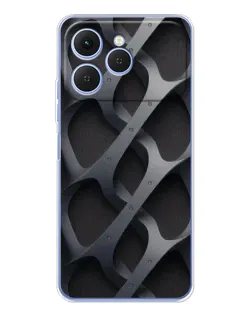 Чехол для TECNO Spark 40 с картинкой «Объемное серое плетение»