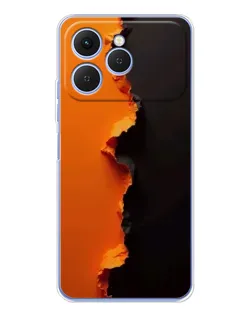 Чехол для TECNO Spark 40 с картинкой «Оранжевый разлом»