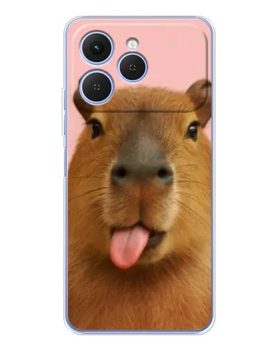 Чехол для TECNO Spark 40 с картинкой «Капибара с языком»
